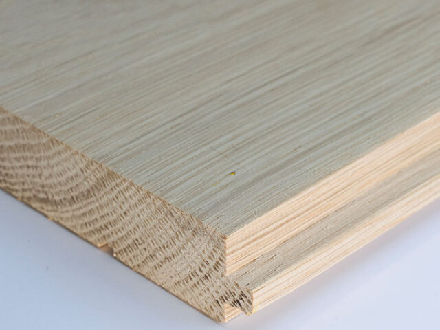 Solid wood floor end profile