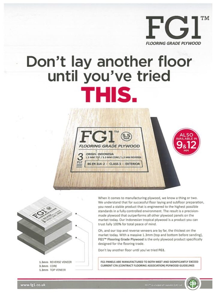 FG1 Ply sheet 2440 x 1220 x 5.5 mm The Natural Wood Floor Co