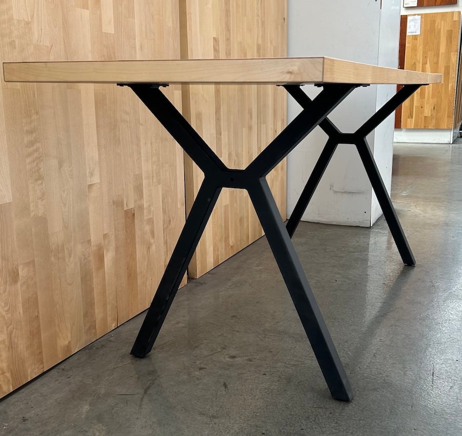 Metal Table Legs Black X-Frame 700mm - The Natural Wood Floor Co