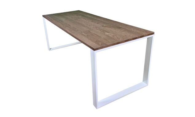 Oak Table 800 x 2000 mm (White Legs)